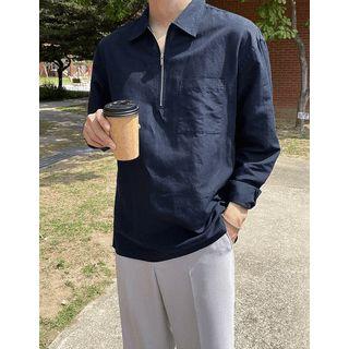 Zip-up Long-sleeve Shirt