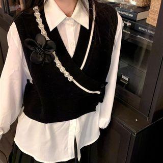 Embellished Sweater Vest / Shirt / Set