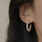 Twisted Faux Pearl Alloy Open Hoop Earring 1 Pair - Gold - One Size
