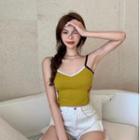 Ribbed Camisole Top Yellow - One Size