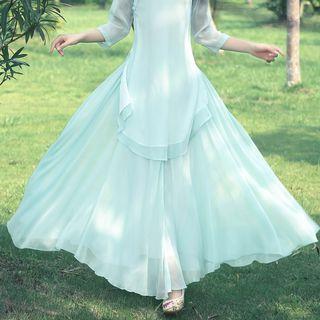 3/4-sleeve Maxi Skirt
