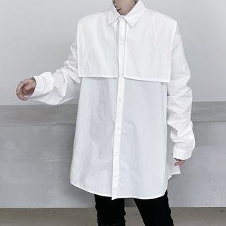 Plain Panel Long-sleeve Shirt