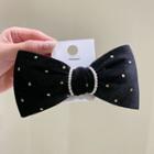 Dotted Bow Hair Clip Black - One Size