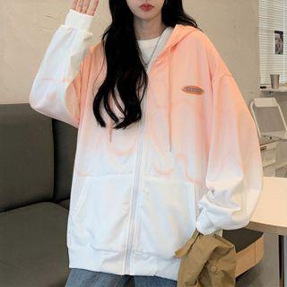 Logo Gradient Zip-up Hoodie