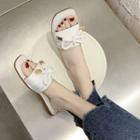 Square Toe Bow Slide Sandals