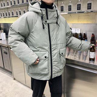 Padded Cargo Hooded Zipped Jacket