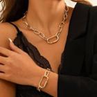 Set Of 2: Chain Necklace + Bracelet
