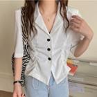 Short-sleeve Drawstring Blazer
