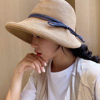 Foldable Straw Sun Hat Brown - One Size