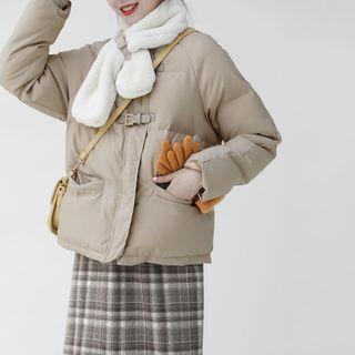 Set: Padded Zip Jacket + Fluffy Scarf