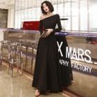 One Shoulder Satin A-line Evening Gown