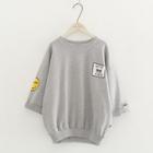 3/4-sleeve Applique Pullover