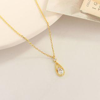 Rhinestone Pendant Alloy Necklace 1 Pc - Necklace - Gold - One Size