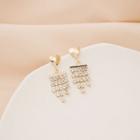 Rhinestone Fringe Earring 1 Pair - E2867 - As Shown In Figure - One Size