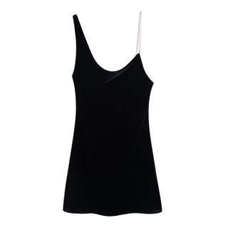 Asymmetrical Chain Strap Mini A-line Dress