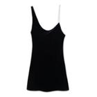 Asymmetrical Chain Strap Mini A-line Dress