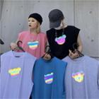 Rainbow Bear Sleeveless Round Neck T-shirt