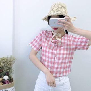 Short Sleeve Plaid T-shirt