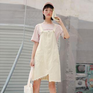 Strappy A-line Asymmetric Hem Dress