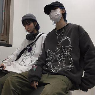 Graffiti Round Neck Pullover