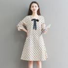 Corduroy Dotted Long-sleeve Dress