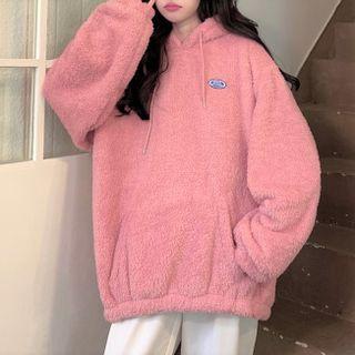 Faux Shearling Logo Hoodie
