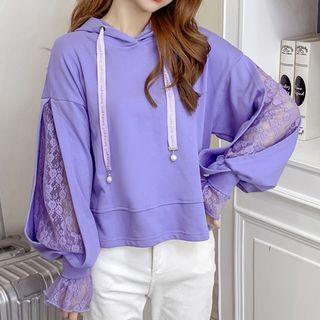 Lace-panel Hoodie