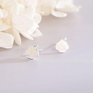 925 Sterling Silver Shell Cloud Earring 1 Pair - 925 Silver - Es1314 - Silver - One Size