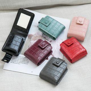 Faux Croc Grain Makeup Pouch