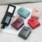 Faux Croc Grain Makeup Pouch