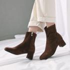 Block-heel Suedette Ankle Boots