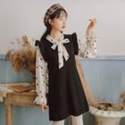 Bell-sleeve Knit Mini A-line Dress