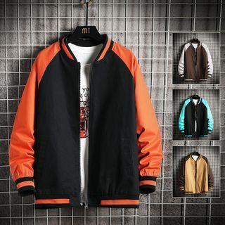 Two Tone Zipped Bomber Jacket