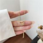 Bear Rhinestone Pendant Alloy Necklace Gold - One Size