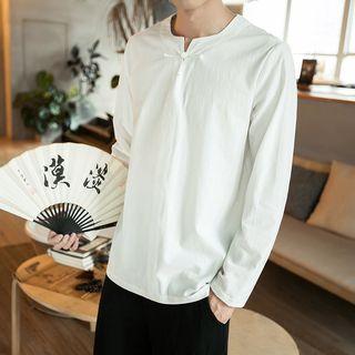 Long-sleeve Frog-buttoned Top