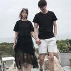 Couple Matching Short-sleeve T-shirt / Midi Dress