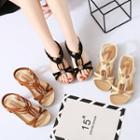 Bead Strappy Flat Sandals