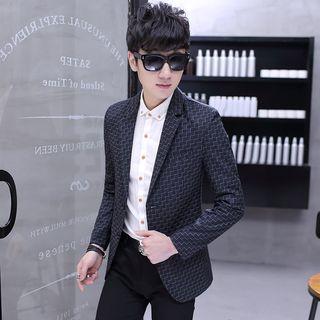 Double-button Patterned Blazer