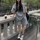 Elbow-sleeve Oversized T-shirt / Shorts
