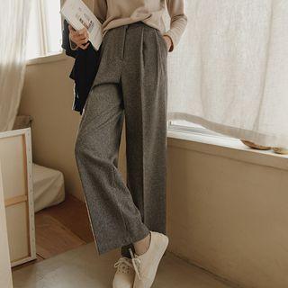 Checked Wide-leg Dress Pants