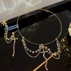 Cross Faux Crystal Layered Necklace / Dangle Earring / Set