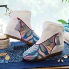 Tassel Embroidered Hidden-wedge Short Boots