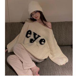 Lettering Sweater / Wide-leg Pants