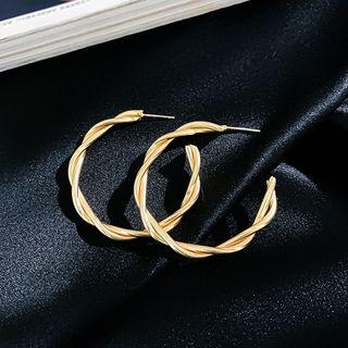 Twist Hoop Earring 1 Pair - Gold - One Size