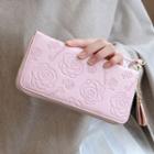 Rose Pattern Zip Long Wallet