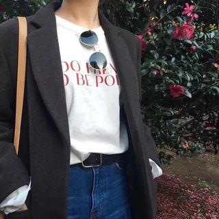 Lettering Loose-fit Long-sleeve Top