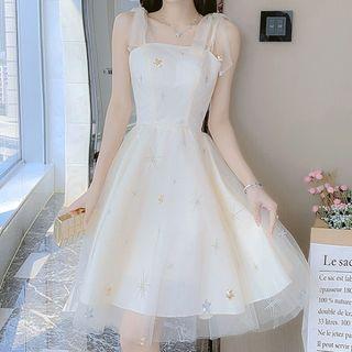 Sleeveless Sequin Star A-line Dress