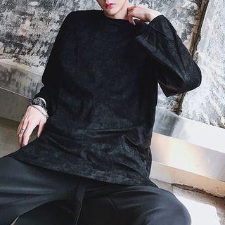 Faux Suede Oversized Sweatshirt