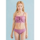Lace-up Tube Bikini Set