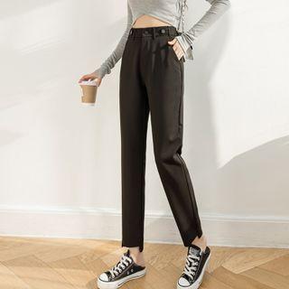 Plain Tapered Wide-leg Pants